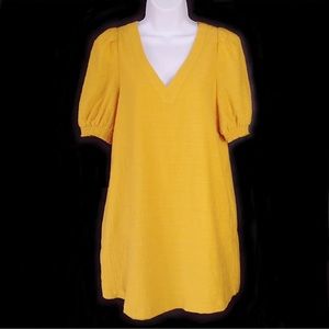 BB Dakota Crinkled Mini Shift Dress Size XS Sunflower Yellow Steve Madden NWT